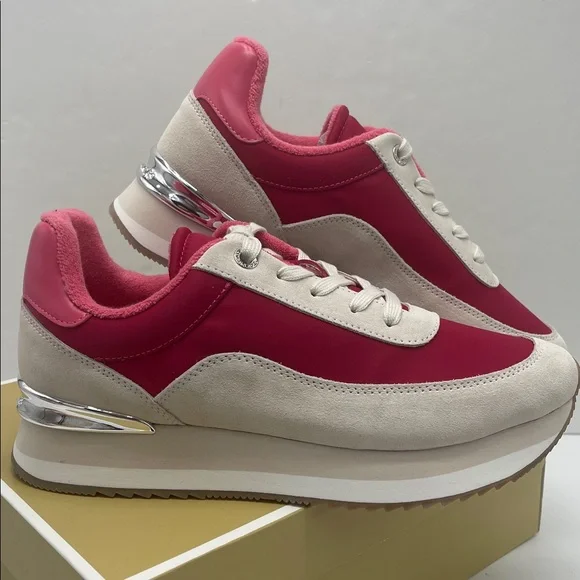 Michael Kors HATTIE TRAINER
NYLON
49T5HAFS3D Dark Raspberry Platform Sneakers - Picture 7 of 16